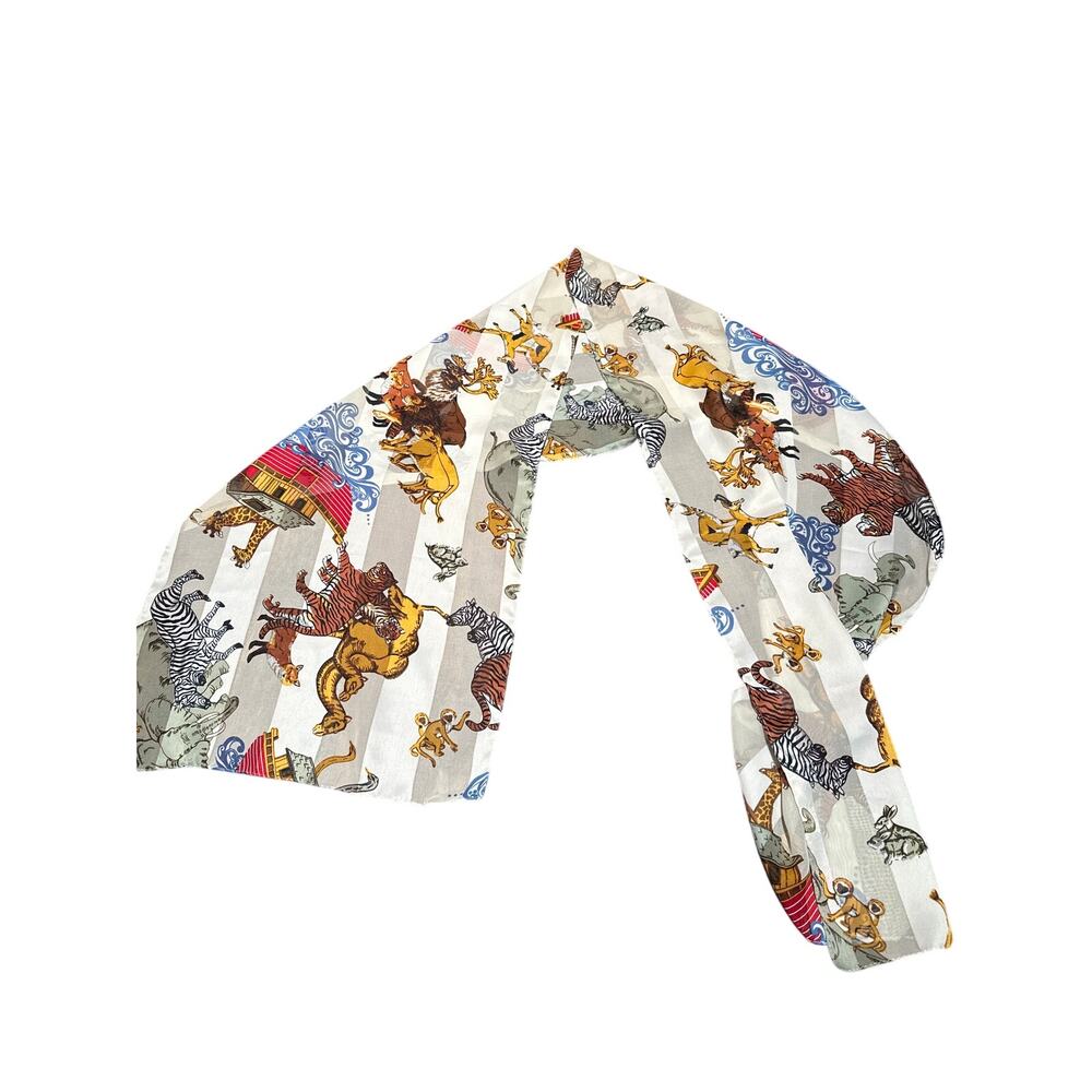 Noah’s Ark Vintage Polyester Safari Scarf